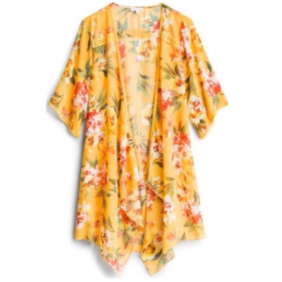 Emory Park Landy Kimono with Lace‎ Crochet Trim – Size Medium - Picture 2 of 13